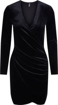 Pieces PCNAJA LS VELVET DRESS D2D Dames Jurk Black  - Maat  XS