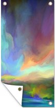 Tuinposter Landschap - Waterverf - Lucht - 30x60 cm - Tuindoek - Buitenposter