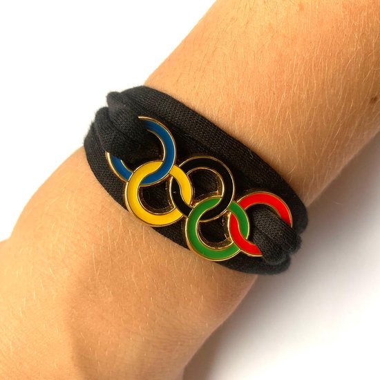 Armband - Zwart - OS - Olympische Ringen - Olympische Spelen - Peking -  Beijing -... | bol.com