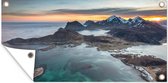 Schuttingposter Fjorden bij zonsopkomst in Noorwegen - 200x100 cm - Tuindoek
