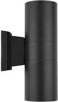 Wandlamp Up & Down, Rond, 2 x 5W, Waterdicht IP54, Zwart