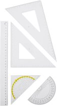 Liniaal set - XL pakket - Voordeel pakket - Geodriehoek - Alles in 1 - liniaalset - Liniaal - Gradenboog - Inclusief geodriehoek en gradenboog - Geschikt voor voortgezet en hoger onderwijs - 