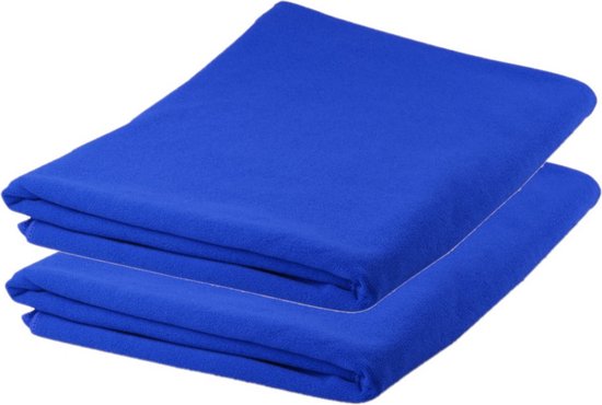 4x stuks Blauwe badhanddoeken microvezel 150 x 75 cm - ultra absorberend - super zacht - handdoeken