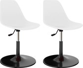 Decoways - Eetkamerstoelen draaibaar 2 stuks PP wit