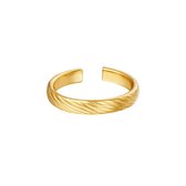 Verstelbare ring gedraaid patroon - Yehwang - Ring - One size - Goud
