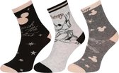 3x Grijs-zwarte lange sokken Mickey Mouse DISNEY