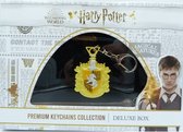 Harry Potter - Hufflepuff House Crest + Minerva McGonagall Wand + Remus Lupin Wand - Premium Keychain Collection Deluxe Box