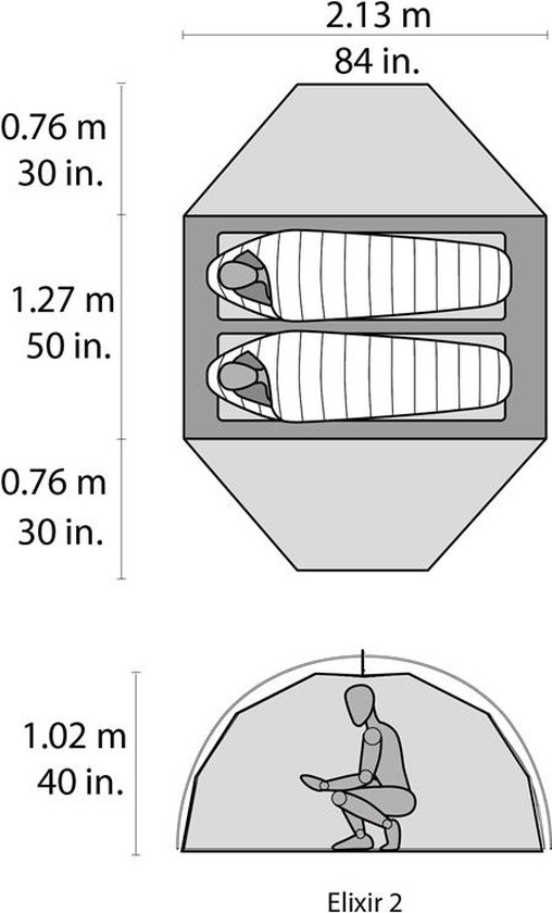 MSR Elixir 2 V2 tent - koepeltent 2 persoons - lichtgewicht - groen