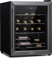 Klarstein Ultimo 16 Uno wijnkoelkast - 42 liter - 5 tot 18 °C - ruimte voor 16 flessen van 0,75 liter -  glazen panoramadeur met UV-bescherming