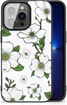 Smartphone Hoesje iPhone 13 Pro Trendy Telefoonhoesjes met Zwarte rand Dogwood Flowers