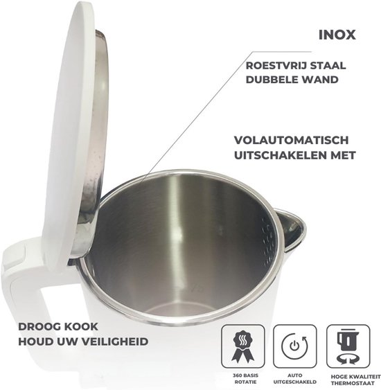 Tomado TWK1708B Waterkoker 1,5 liter Dubbelwandig