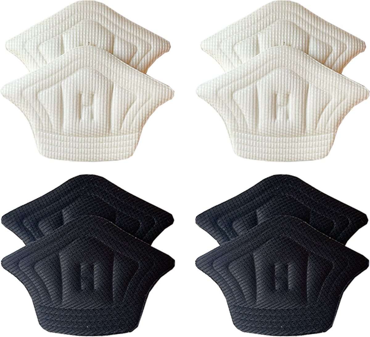 Sodrai Hielzooltjes | 8 stuks | Kleur Wit/Beige & Zwart | Hielzool | Hakbeschermers | Premium Hielbeschermers | Anti-slip | Schoenmaat Universeel | Hiel beschermers | Hielkussens |