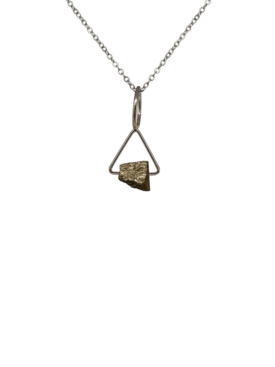 Pyriet edelsteen ketting met hanger dames - Sieraden - Zilverkleurige ketting - Rose goudkleurige ketting - 50cm + 5cm - Perfecte cadeau voor je dierbaar
