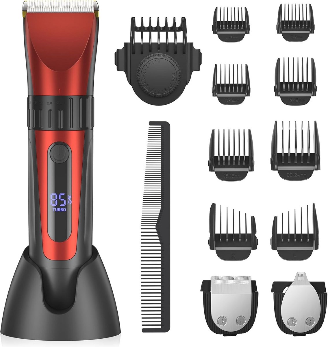 Professionele 16-in-1 tondeuse voor heren met precisietrimmer en 8 trimopzetstukken