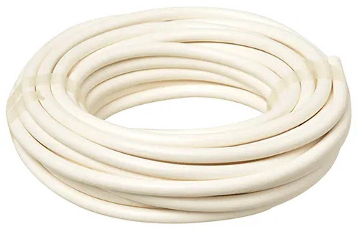 10 meter rond huishoudsnoer wit ongeaard