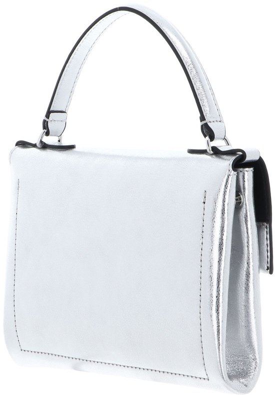 COCCINELLE Cuir Sac à main Sac à épaule bandoulière Arlettis Smooth Metal Handbag Silver Argenté