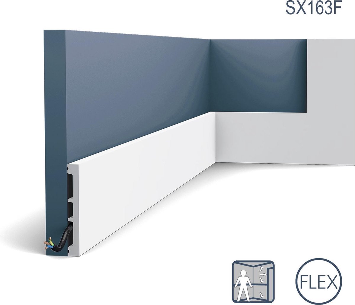 Pack de 4 mètres Plinthe haute qui adoucit la transition mur et sol SX156 Orac Decor