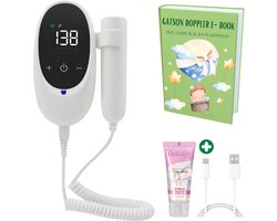 Gatson Premium Doppler - Inclusief E-book en Doppler gel, USB Oplaadbaar - Doppler baby - Baby hartje monitor - Babyshower - Zwangerschap