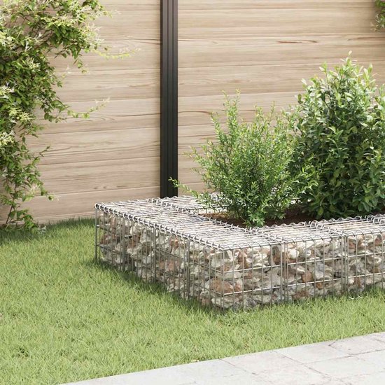 Jardinière en gabion The Living Store 30x30x30 cm - Acier inoxydable - Durable et stable