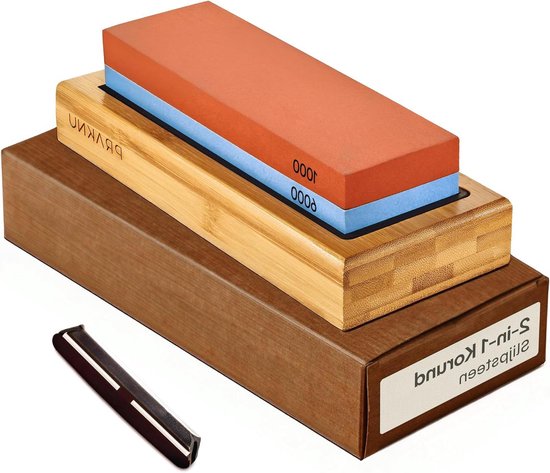 Pierre à Aiguiser Pro Double Face 1000/4000 – Base Antidérapante, Multi Couleur, Marque Générique