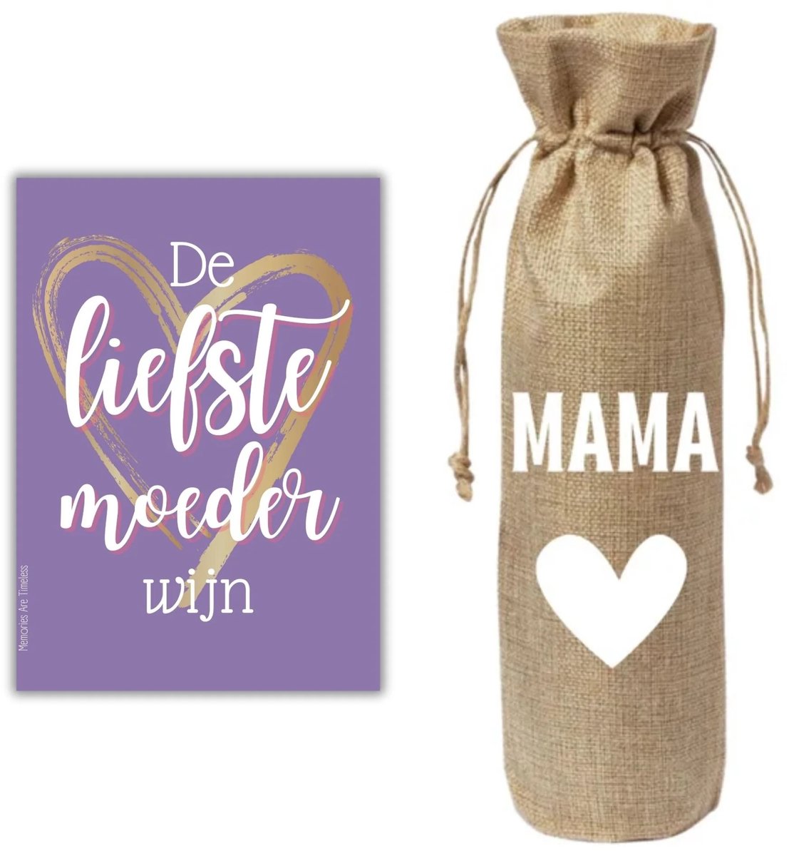 Moederdag Cadeauset Wijnetiket & Wijntas - "Mama" | Cadeauverpakking