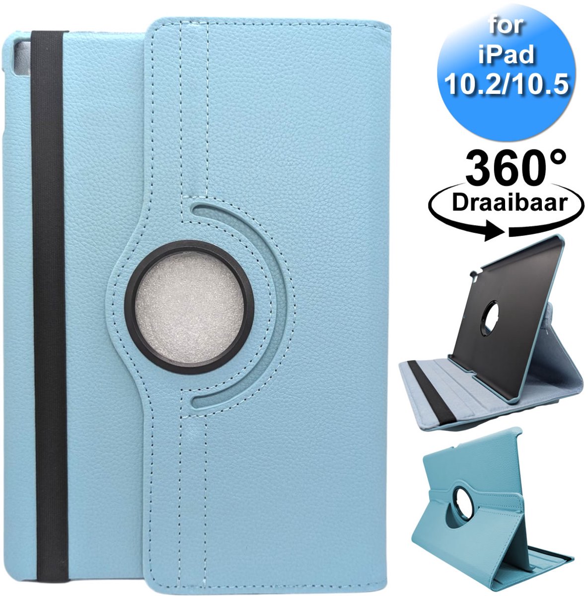 Tablet Hoes geschikt voor iPad 10.2 / 10.5 - 360° Draaibare Tablet Case - Licht Blauw