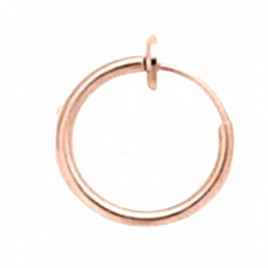 Rose goudkleurige fake helix oorring, 12 mm, zonder gaatje. Merk: Charme Bijoux.