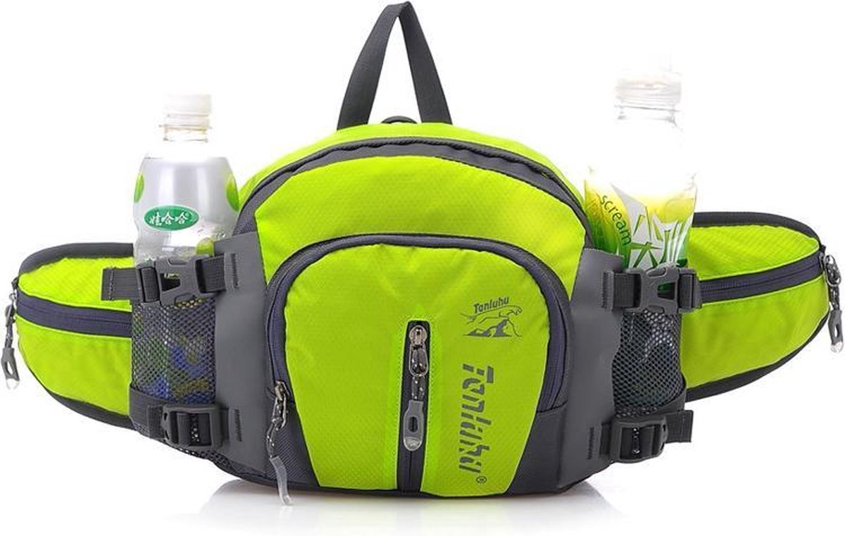 Luxe Heuptas - Wandelen - Hiking - Reizen - Stevige Tas - Outdoor Accessoires - 4 In 1 - Reis Accessoires - Groen - 5 L