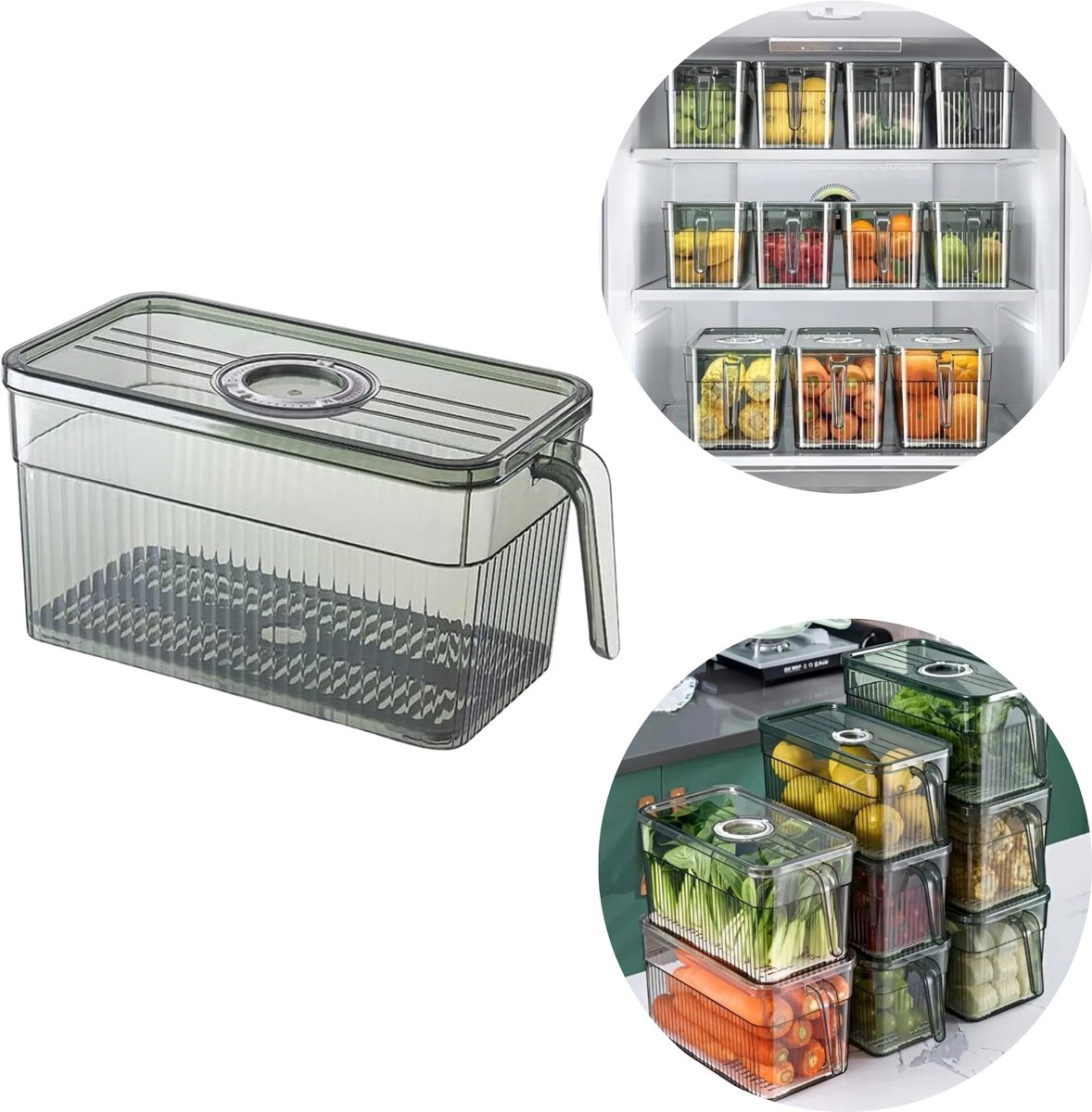 Home & Marker - Koelkast Organizer Doorzichtig - Koelkast Bakjes - Opbergdoos - Koelkastorganizers - Lade Organizer - FRESHDISH