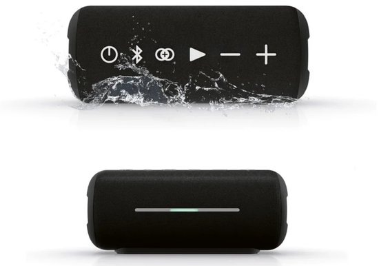 Bluetooth Speaker spatwater dicht- Luidspreker-Zwart -Bluetooth Speaker Luidspreker-Geschikt voor smartphone, mp3, tablet, draadloze speaker, bluetooth speaker, draadloze box, portable speaker, muziek box, sound system, luidspreker, draadloze audio