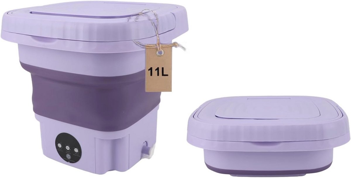 Draagbare Mini Wasmachine voor Camper en Appartement - Opvouwbare Emmerwasmachine met 11L Capaciteit