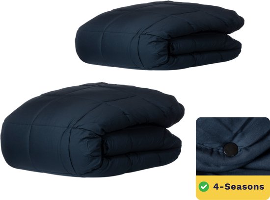 Zelesta® Wonderbed 4 Seizoenen Antracite - 200x200cm - Dekbed voor het hele jaar - 30 dagen proefslapen - Bedrukt dekbed - Wasbaar dekbed zonder overtrek - Tweedelig met Drukknopen