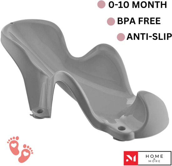 Baby badzitje - 4 zuignappen - 0 tot 10 maanden - Grijs