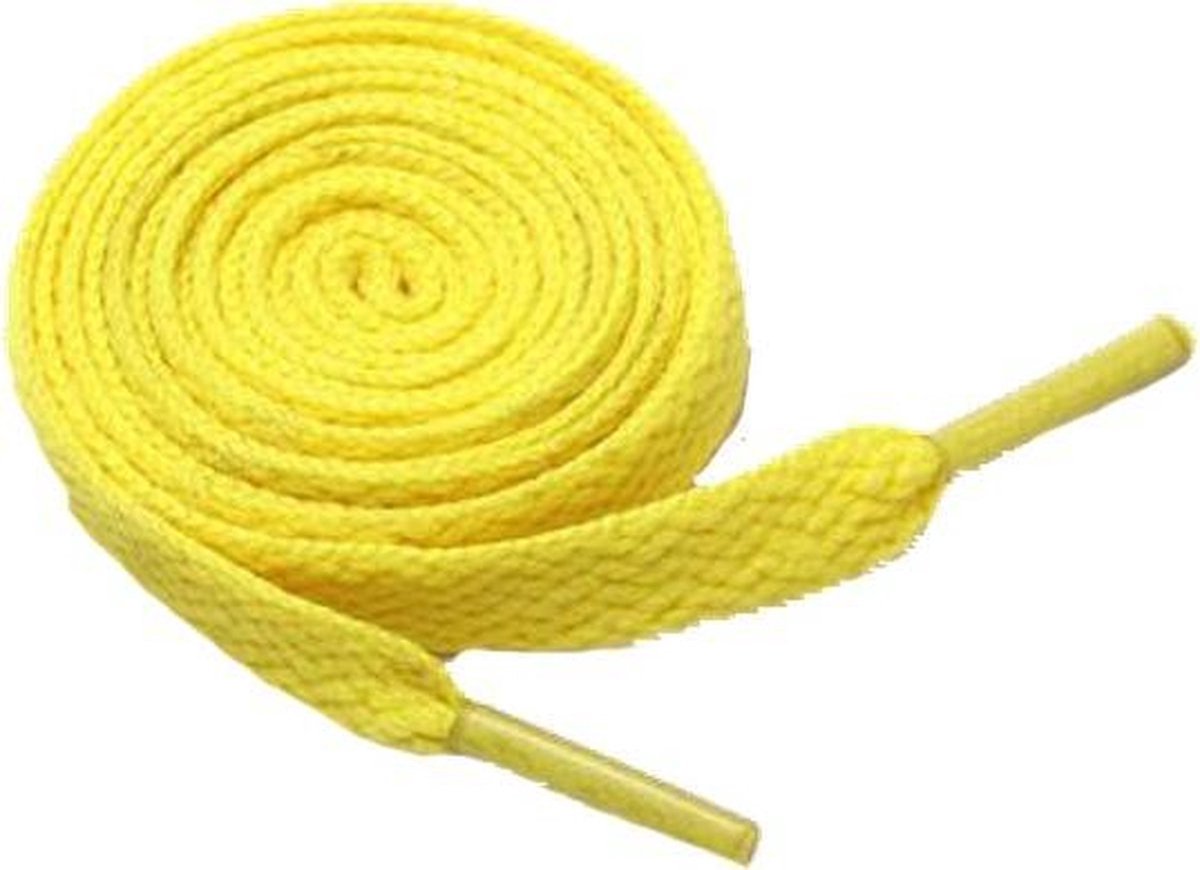 Veters | Schoenveters | Sneakerveters | Platte gele veters | 100cm | 8 mm breed