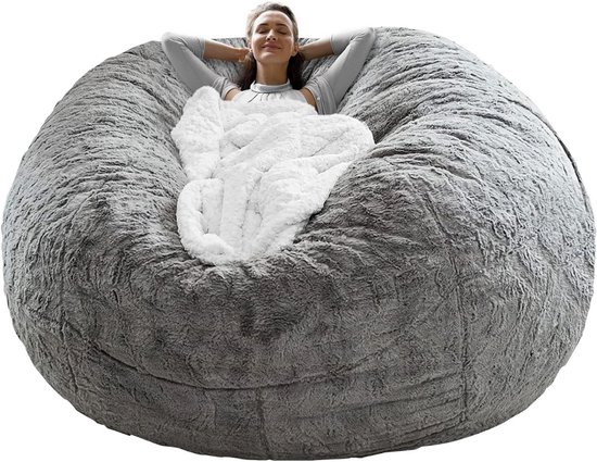 Bananair Grote Lange Zitzak – Zacht en Comfortabel – Machinewasbare hoes – Reuzenbed XXL voor Slaapkamer/Woonkamer – Milieuvriendelijk, vulling van Opgewaardeerd Schuim (160 x 90 x 60 cm, Lichtgrijs