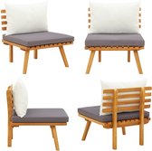 vidaXL Tuinstoel met kussens massief acaciahout - Tuinstoel - Tuinstoelen - Buitenstoel - Buitenstoelen
