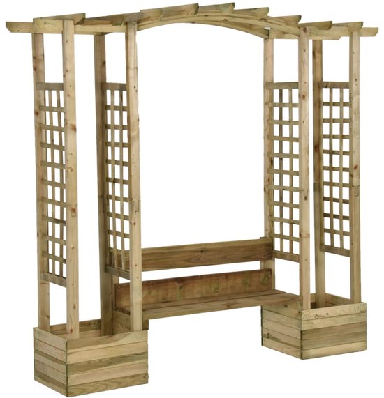 vidaXL Pergola - Grenenhout - 400 x 40 x 205 cm - Groen geïmpregneerd