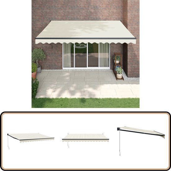 Store rétractable vidaXL - 4 x 3 m - Crème - Auvent de jardin - Toit de terrasse - Auvent en aluminium - Toit relevable - Protection UV