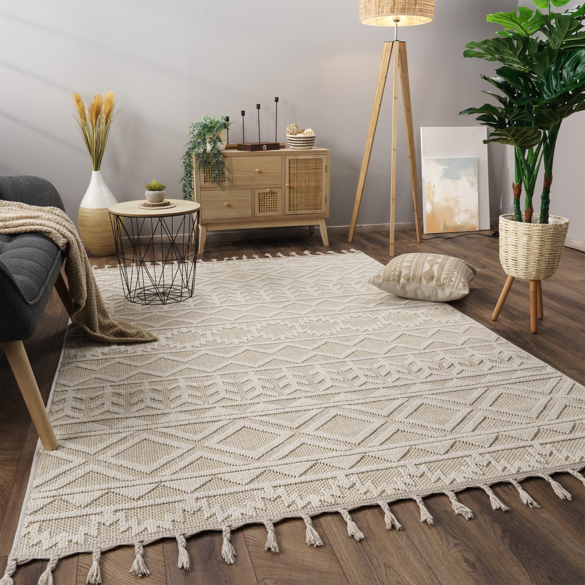 flycarpets Laagpolig Scandi Munilia Vloerkleed - Creme