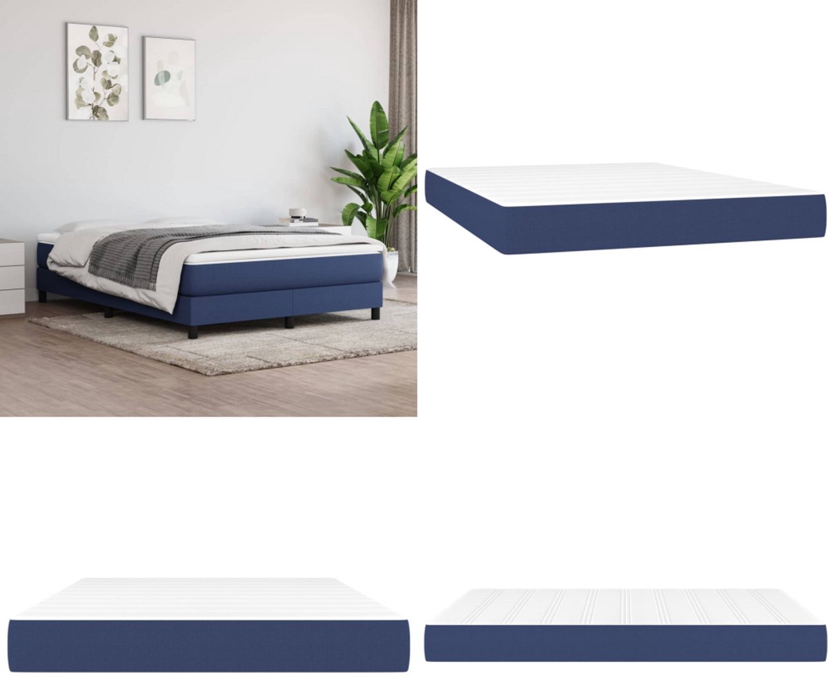 vidaXL Pocketveringmatras 140x190x20 cm stof blauw - Pocketveringmatras - Pocketveringmatrassen - Matras - Pocketvering Matras