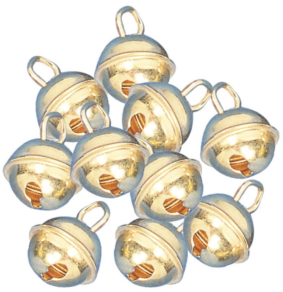 Raher Hobby metalen belletjes - 40x - met oog - goud - 15 mm - knutsel materiaal