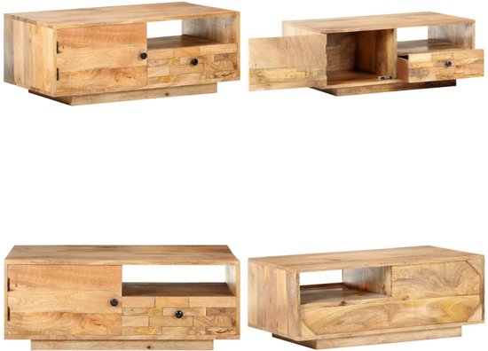Salontafel 80x54x40 cm massief mangohout bruin