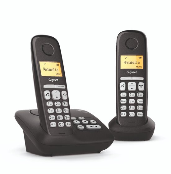 Foto: Gigaset al385a duo telefoon antwoordapparaat zwart