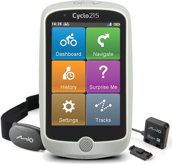 MIO Cyclo 215HC - Full Europe fiets navigatie - GPS - hartslagsensor - cadanssensor