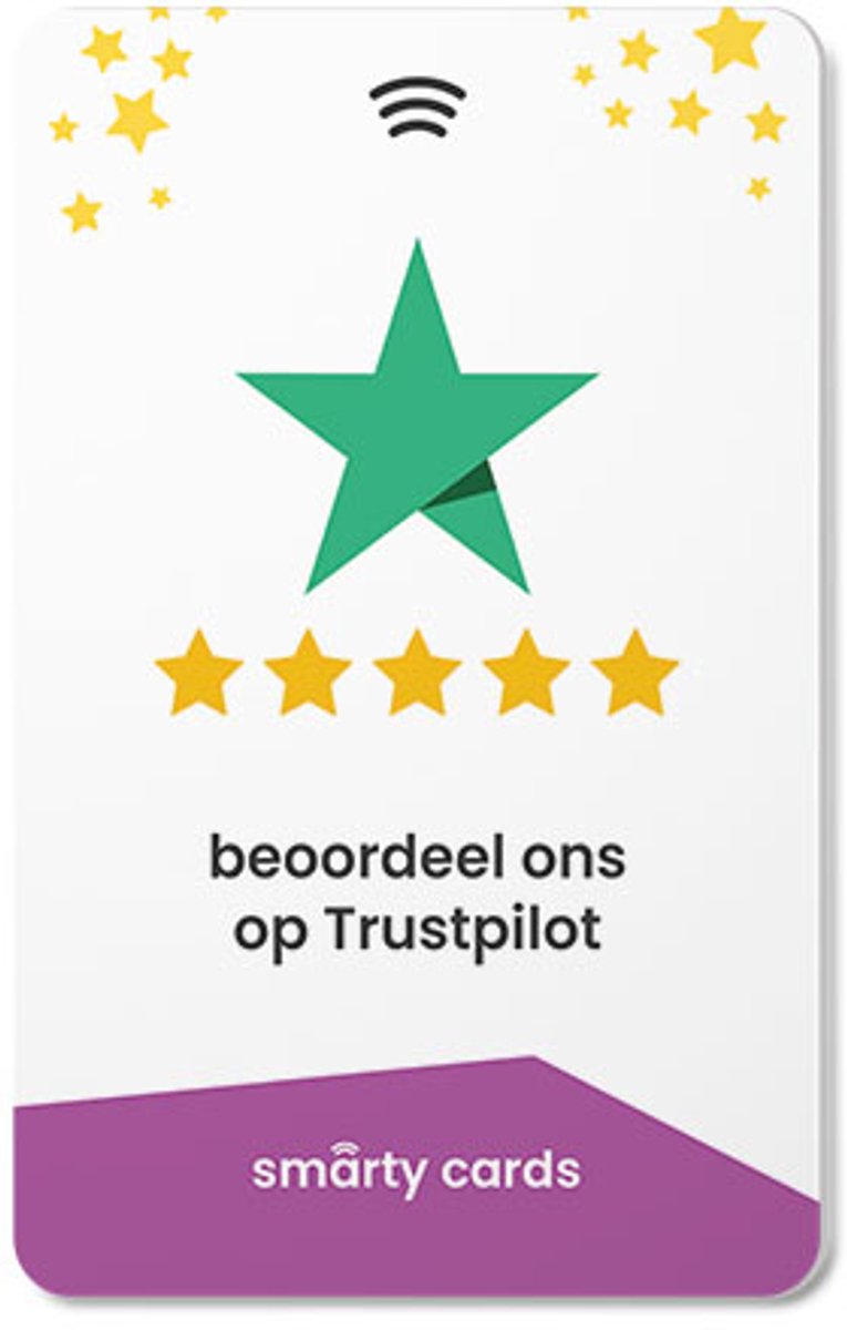 Smarty Cards Gele Sterren - Trustpilot Review Kaart - NFC - Gele Sterren - Betrouwbaar en Gebruiksvriendelijk