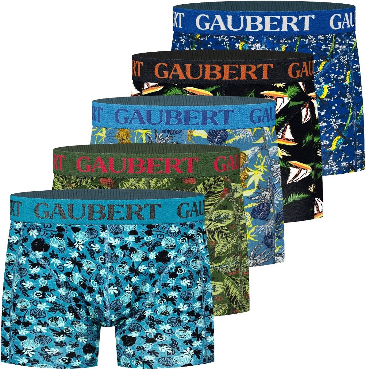 Gaubert - Heren Boxershorts 5-Pack - Multiprint - premium katoen - Maat M