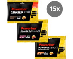 Powerbar Energiegels Powergel Shots Combideal - 5x Cola (met cafeïne) 5x Raspberry 5x Orange - 5 stuks