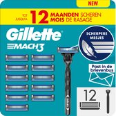 Bol.com Gillette Mach 3 - 1 Scheermes Voor Mannen - 12 Scheermesjes - Brievenbusverpakking aanbieding