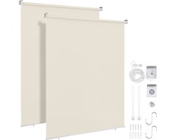 Rolgordijn Thermo 2 Stuks - Verduisterend - Verticaal Zonnescherm - Duurzame Rolgordijn Waterdicht - Beige 180 x 140 cm