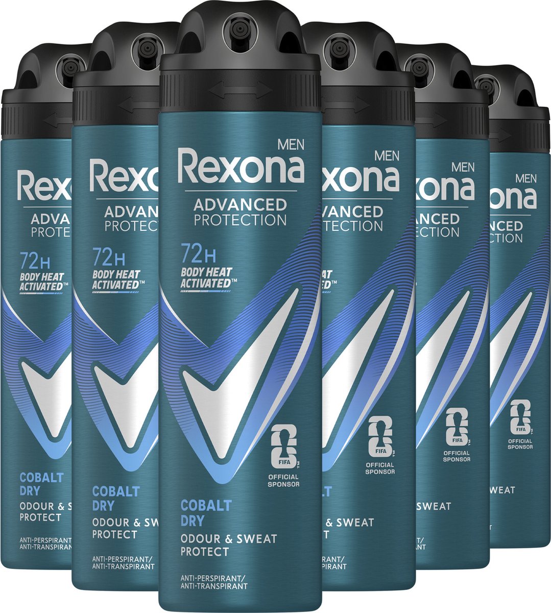 Rexona Men Advanced Protection Cobalt Dry deodorant - 6 x 150 ml - voordeelverpakking